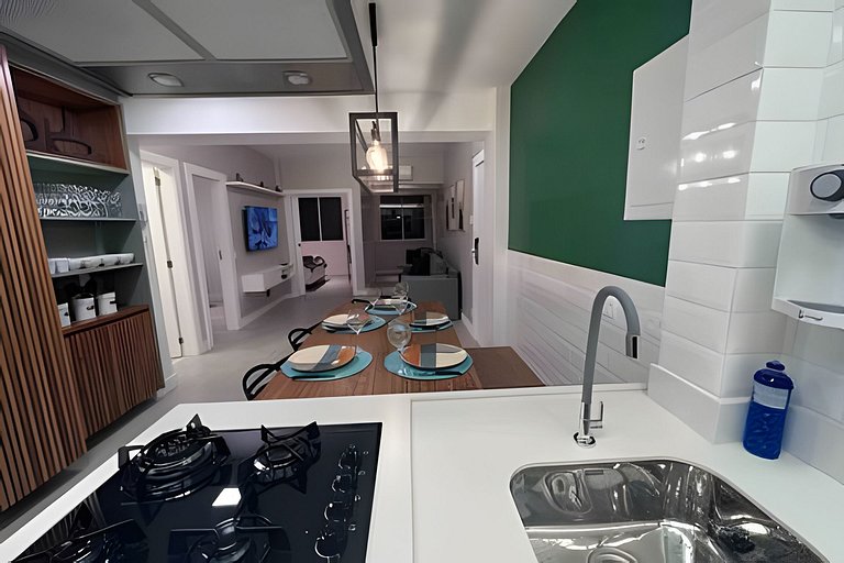 NOVO! Apartamento dois quartos, na quadra da praia